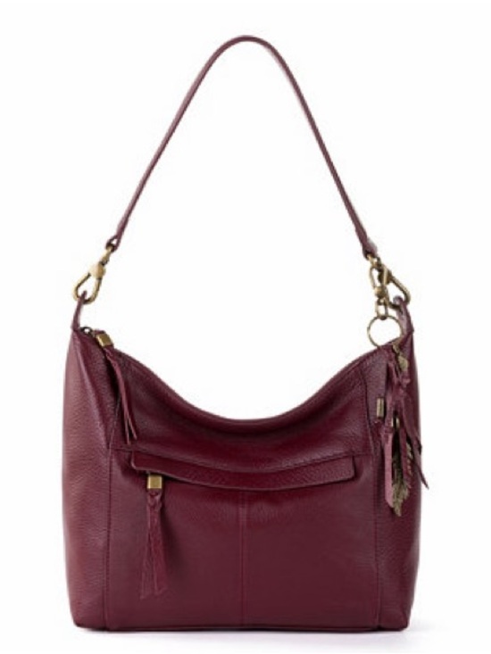 The Sak Handbags - The Sak Pebbled Leather Hobo Bag in Deep Burgundy